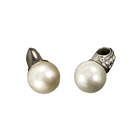 Pearl Drop Pendant/ Stainless Steel 7 Clear Crysta - Picture 4 of 5